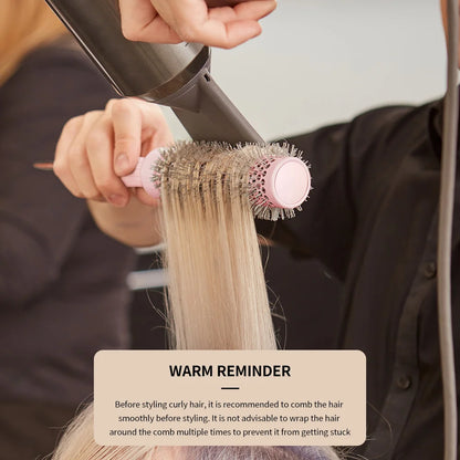 Round Blow Dry Brush Professional Curly Hair Hot Cylinder Comb Suitable for Fashionable Curly Roller Hair Styling Accessories