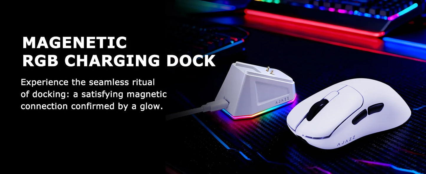 Ajazz AJ179 Apex AJ179PRO 8kHZ Wireless  Gaming Mouse PAW3950 Sensor 30000DPIR GB Charging Dock Macro Defines The Wired Mouse