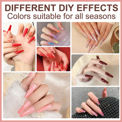 Poly Extension Nail Gel Set Professional Gel Nail Polish Kit 18 Colors Gel With Manicure tools  Intelligent sensing Nail stove