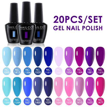 NAILCO 15ml Gel Nail Polish Set 30pcs/Lot Gel Polish Nail Soak Off UV LED Semi-Permanent Varnishes Nail Art Salon Free Shipping