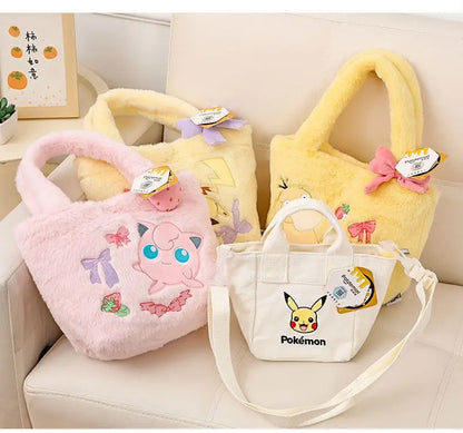 Pokemon Pikachu Plush Handbag Cute Crossbody Backpack Clefairy Storage Gift Bag Stuffed Doll Style Portable Daily Use
