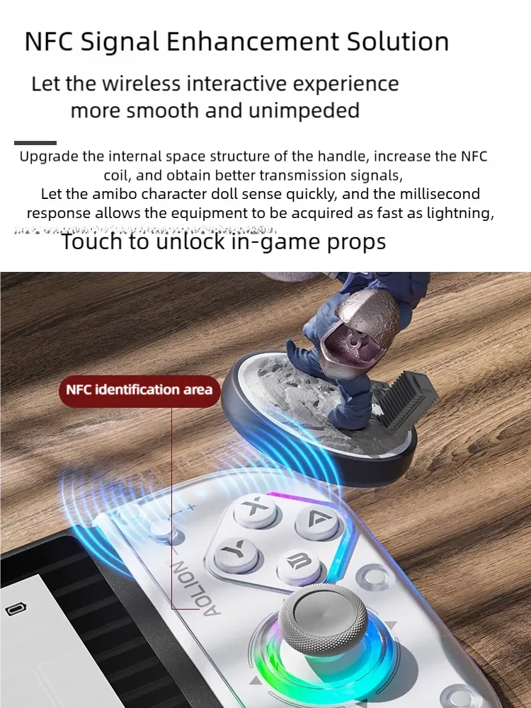 Aolion J20 Knight Wireless Gamepad with Left And Right Switch Hall Joystick Motion Sensing Custom For NS Joycon Game Accessories