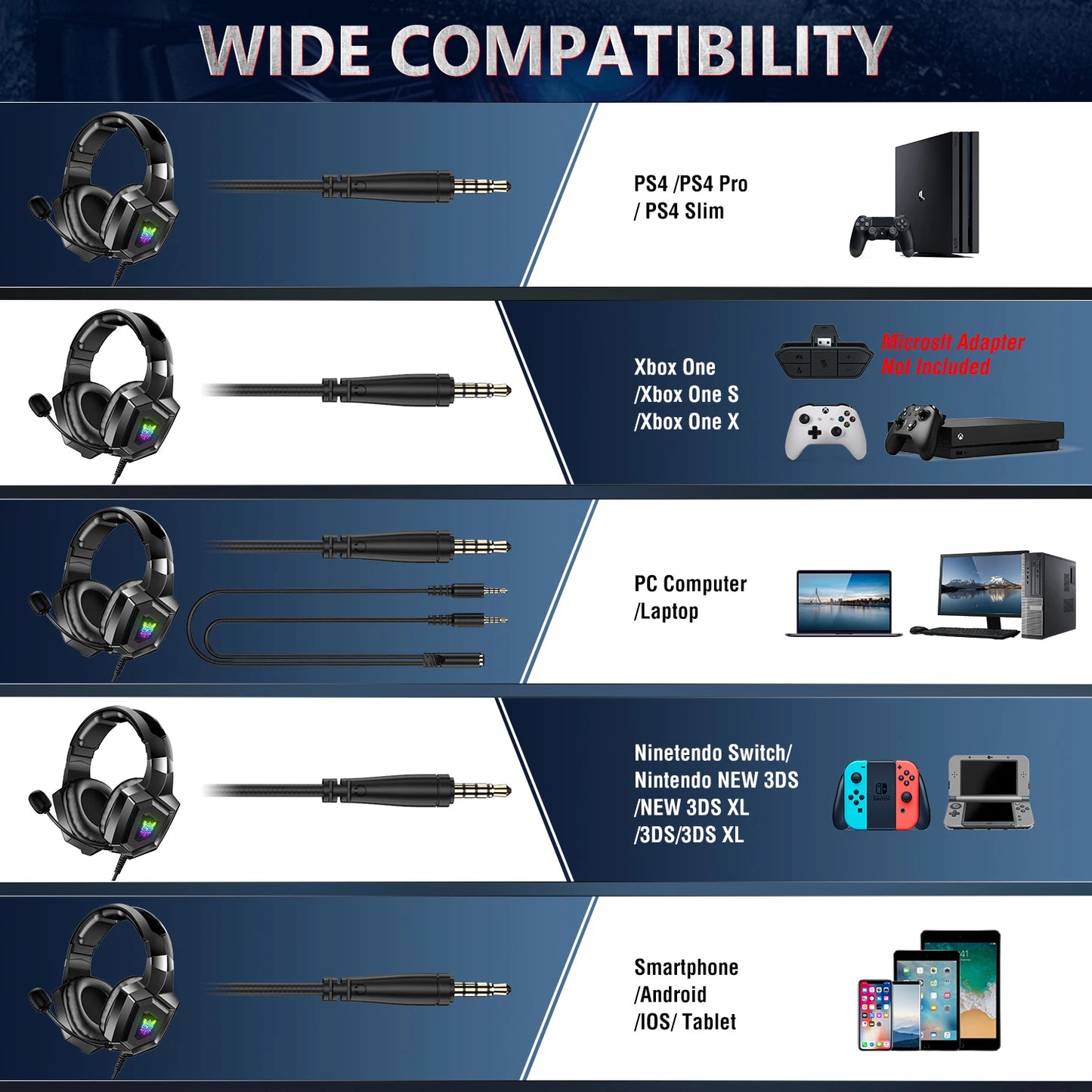 ONIKUMA K8 RGB Gaming Headset