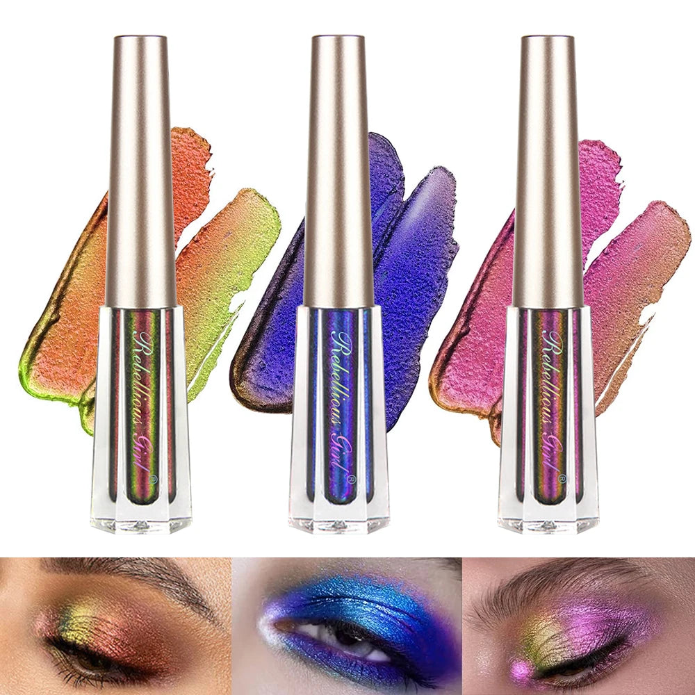 Chameleon EyeshadowsDiamond Glitter Liquid Eyeshadow StickHighly Pigmented Metallic Shimmering Long Lasting Shine All Makeup