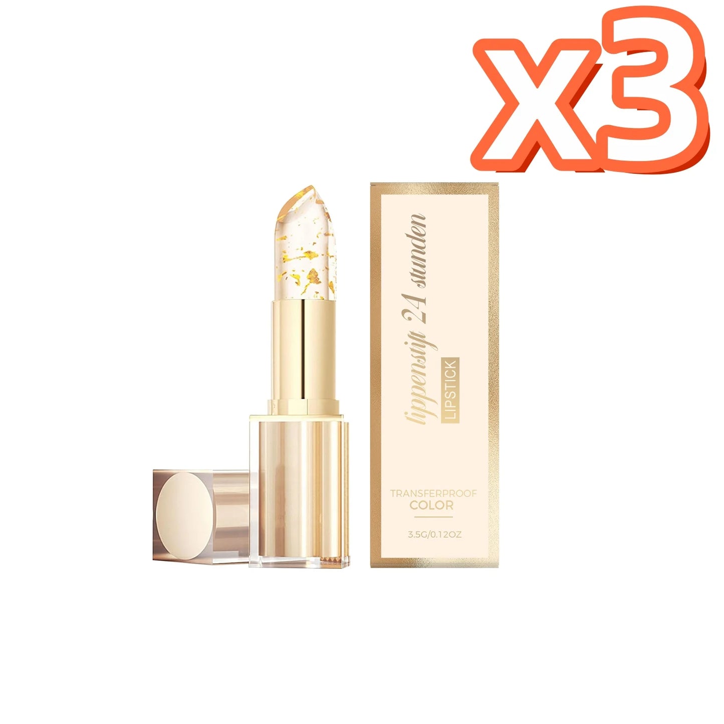 24K Gold Foil Color Changing Lipstick: Hyaluronic Acid Hydrating Lip Plumper