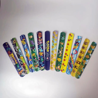 Pokemon 5/10 Pcs Wrist Strap Toys Pikachu Anime Series Ring Slap Bracelets Children Partys Interactive Supplies Birthday Gifts