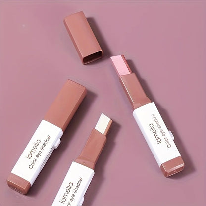 6pcs Double Color Eyeshadow Sticks Set, Pearl and Matte Fine ShimmerEyeshadow Pens, Long-lasting Waterproof and Non-fading