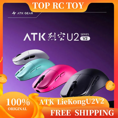 ATK Blazing Sky U2V2 Lightweight Gaming Mouse 39g 3 Mode Wireless with Paw3950 8000Hz Paw3395 for FPS Gamers PC Accessories