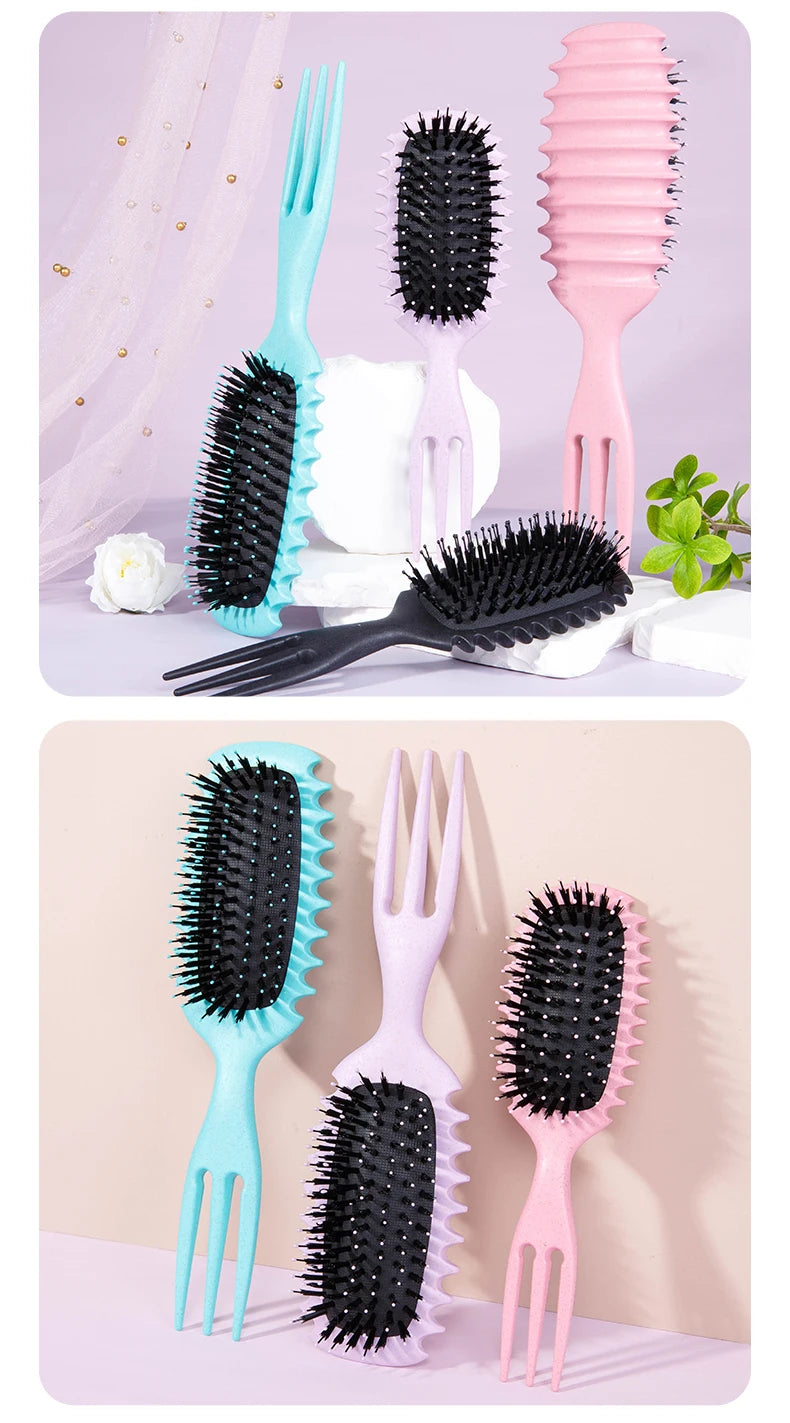 1PC Candy bursh Curly Hair Styling Brush: Defined Curls on Wet Hair- Nylon Bristles Detangling Volumizing Comb for All Hair Type