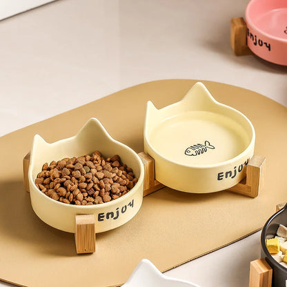 Cat Bowl Black Ceramic Dog Bowl Black Bowl Cat Food Bowl Dog Bowl Dog Drinking WaterCatFood Bowl Pet Water Bowl Anti-overturning