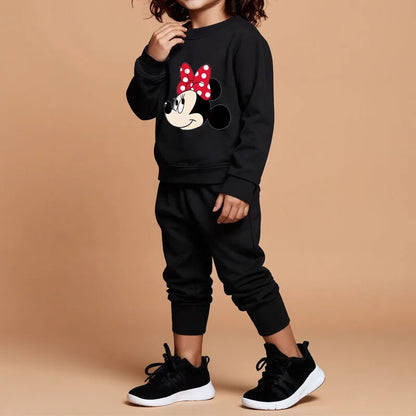 Baby Girls Long Sleeve Pullover and Trousers Two Piece Sets DISNEY Fall Children's Hoodies Set Kids Casual Sweatsuits New