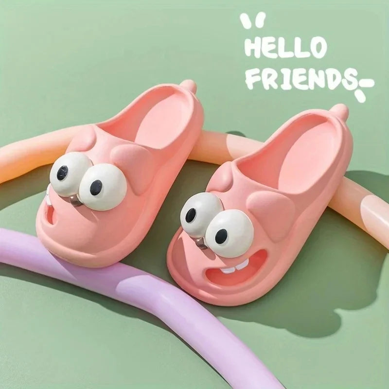 Tongue Kiss Slippers Big Eye Dog Slippers,Cute Funny Big Eye Dog Fun Cartoon Package Head Eva Slippers For Women
