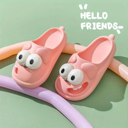 Tongue Kiss Slippers Big Eye Dog Slippers,Cute Funny Big Eye Dog Fun Cartoon Package Head Eva Slippers For Women