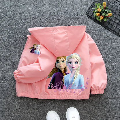 Boys Spiderman Hooded Jackets 1-10 Years Girls Spring Autumn Stitch Print Sports Coats Children Cartoon Outerwear Kids Clothes