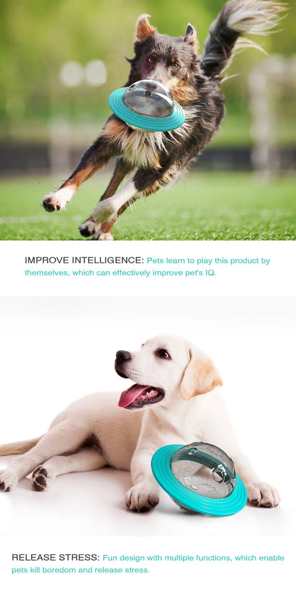 Chewable and wear-resistant dog toys educational dog supplies Frisbee flying disc and food dispenser