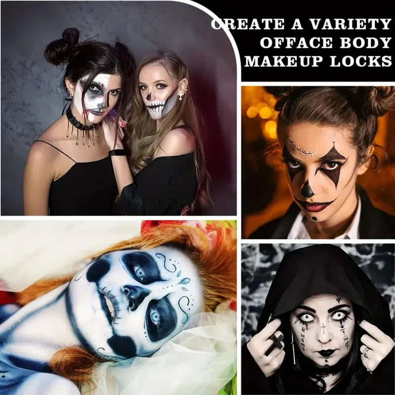 6 Colors Water Activated Face and Body Paint with 1 Brush,Non-Toxic Safe Water Soluble Face Paint for Cosplay,Halloween Makeup