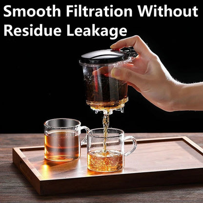 Heat Resistant Glass Teapot One-click Filtering Tea Pot Tea Water Separation Filter Tea Maker Coffee Pot Home Flower Teaware