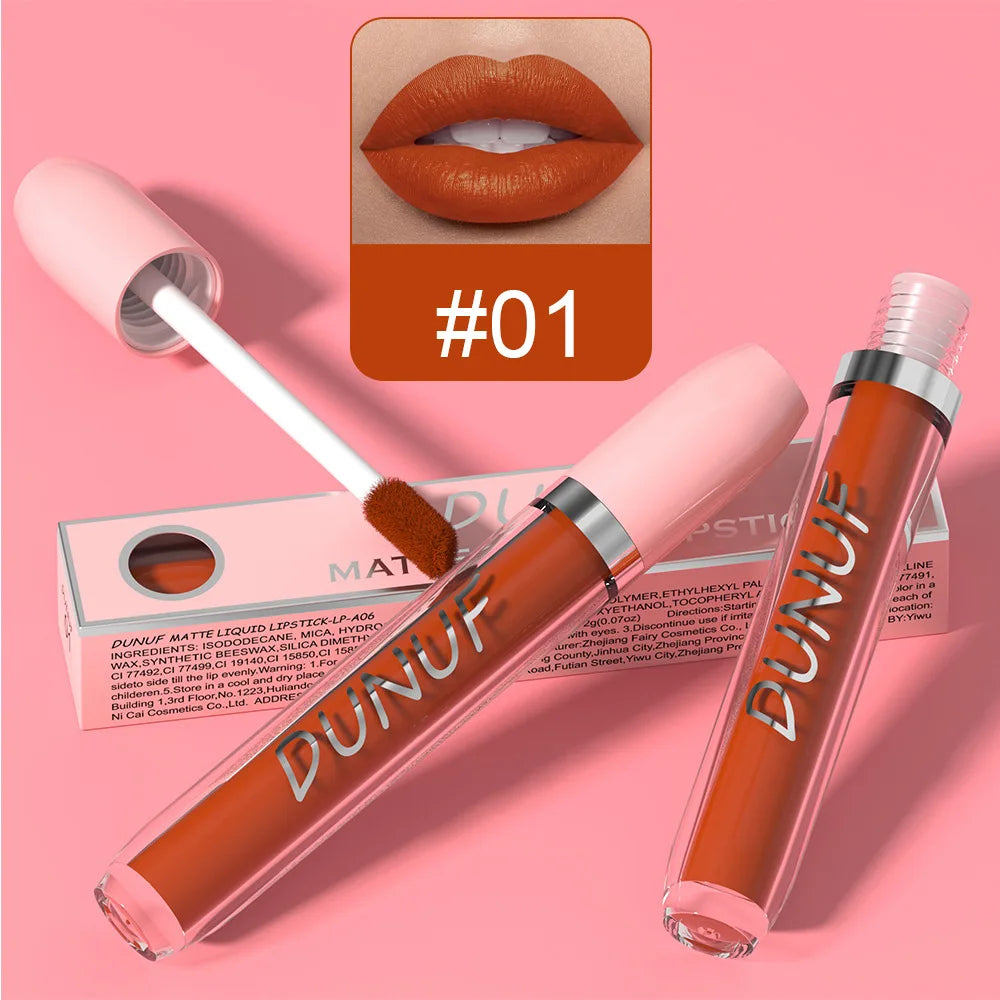 25 Color Velvet Matte Lipstick Liquid Waterproof Sexy Red Matte Lip Glaze Non-Stick Halloween Makeup Not Easy To Fade Lip Gloss