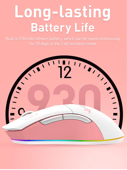 DAREU Dual Modes Gamer Mouse RGB 2.4G Wireless Wired Gaming Mice Built-in 930mAh Recharging Battery with Macro Set for PC Laptop