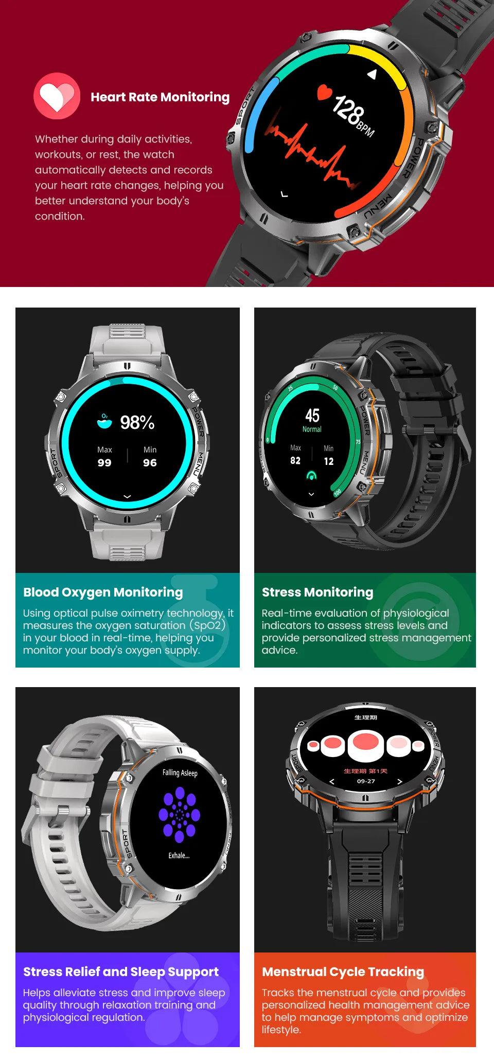 TANK X3 Smartwatch – GPS, BT Call, Compass & 5ATM Waterproof