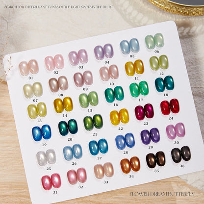 Vendeeni 36 Colors/set Glitter Cat Eye Gel Nail Polish UV LED Shell Crystal Manicure Nail Varnish With Color Card TPO/HEMA Free