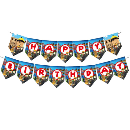 Hot Roblox Disposable Tableware Tableware Set Tablecloth Napkins Candy Box Gift Bag Kids Birthday Party Supplies Gifts