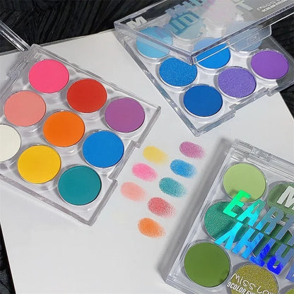 9 Colors Eye Shadow Palette Summer Pearl Matte Fine Shimmer Eyeshadow Powder Long Lasting Charming Eyes Make Up Palette Cosmetic