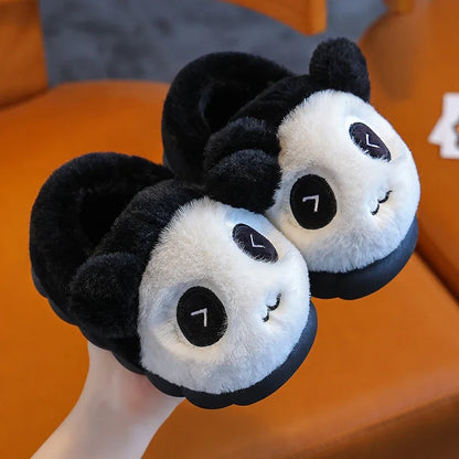 Cartoon Pikachu Figures Cotton Slippers Cover Heel Anime Peripheral Cute Flat Autumn/Winter Warm Plush Slippers Christmas Gifts
