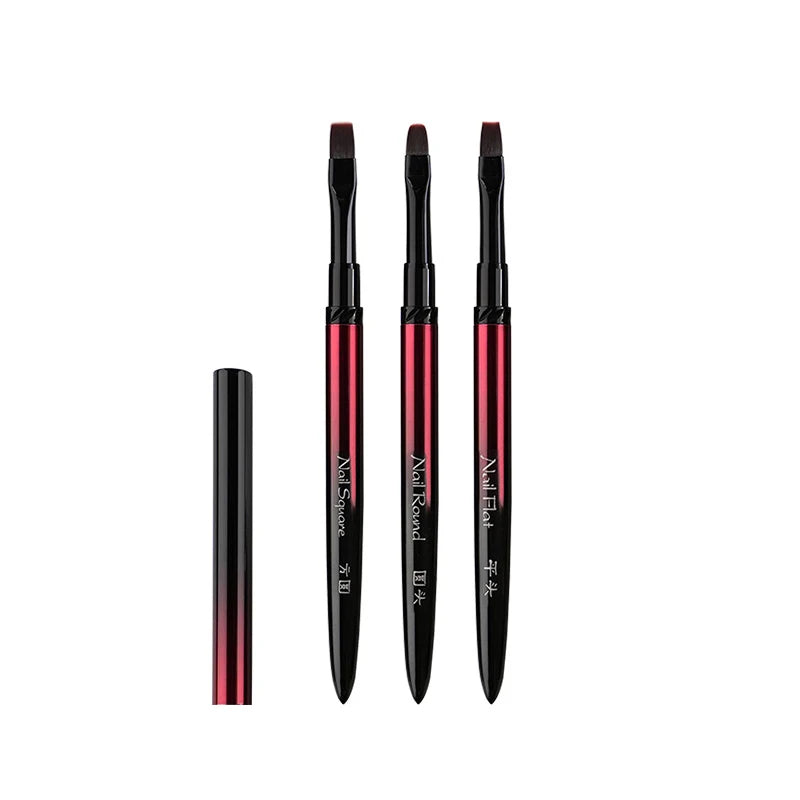 New 1/13pcs Nail Art Brush Set Black Red Metal Handle Acrylic UV Gel Polish Crystal Acrylic Nail Drawing Tools High Quality
