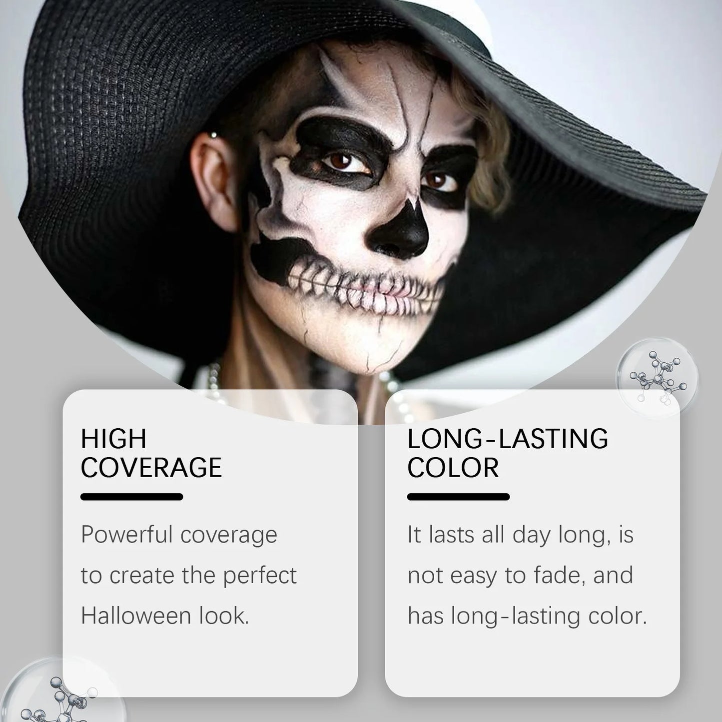 Eelhope Halloween Quick Dry Liquid Face Paint Body Paint Costume Party Waterproof Face Body Art Makeup with Brushes Washable