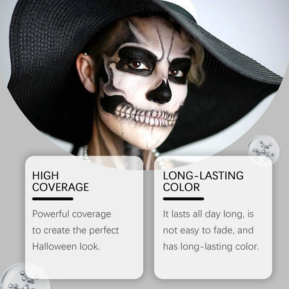 Eelhope Halloween Quick Dry Liquid Face Paint Body Paint Costume Party Waterproof Face Body Art Makeup with Brushes Washable