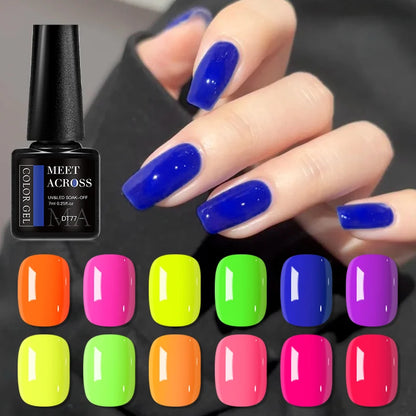 7ml Fluorescent Gel Nail Polish Ultra Bright Colors Spring Summer Nail Salon Supplies UV LED Long-Lasting Varnish DIY Manicure