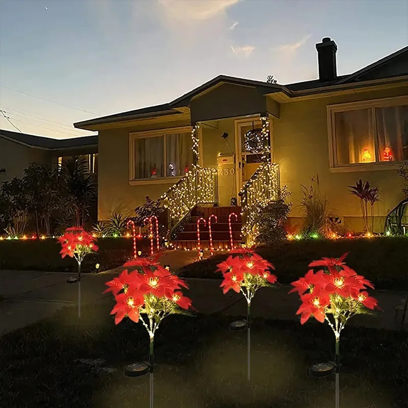 Simulated Flower Solar Light Magenta Landscape Decoration Balcony Garden Lighting LED Outdoor Courtyard Party Decoration Light