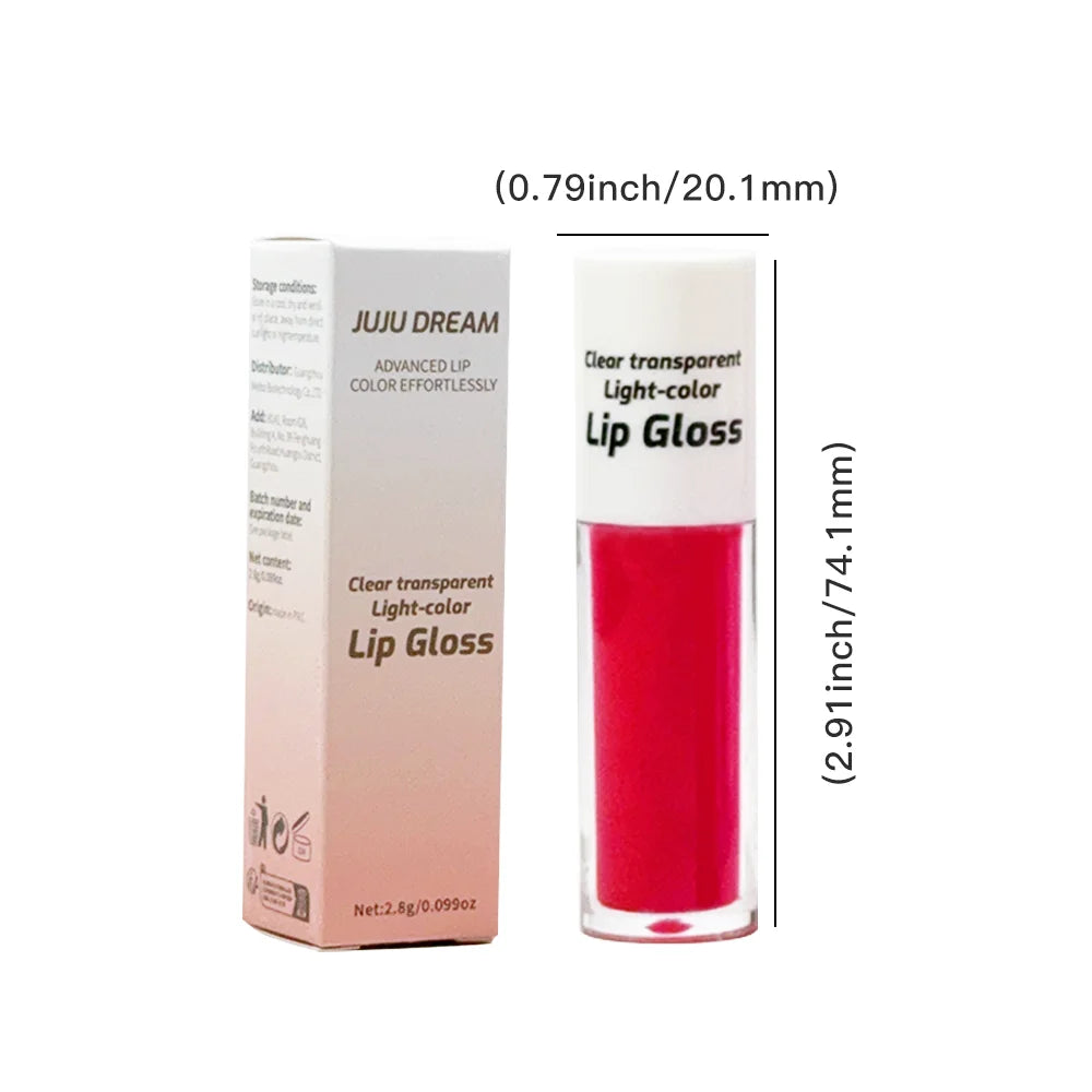 JUJU DREAM Clear Transparent Lip Gloss Set: 4-Color Water-Gloss Glaze