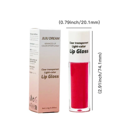 JUJU DREAM Clear Transparent Lip Gloss Set: 4-Color Water-Gloss Glaze