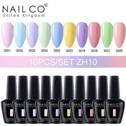 NAILCO 15ml Gel Nail Polish Set 30pcs/Lot Gel Polish Nail Soak Off UV LED Semi-Permanent Varnishes Nail Art Salon Free Shipping