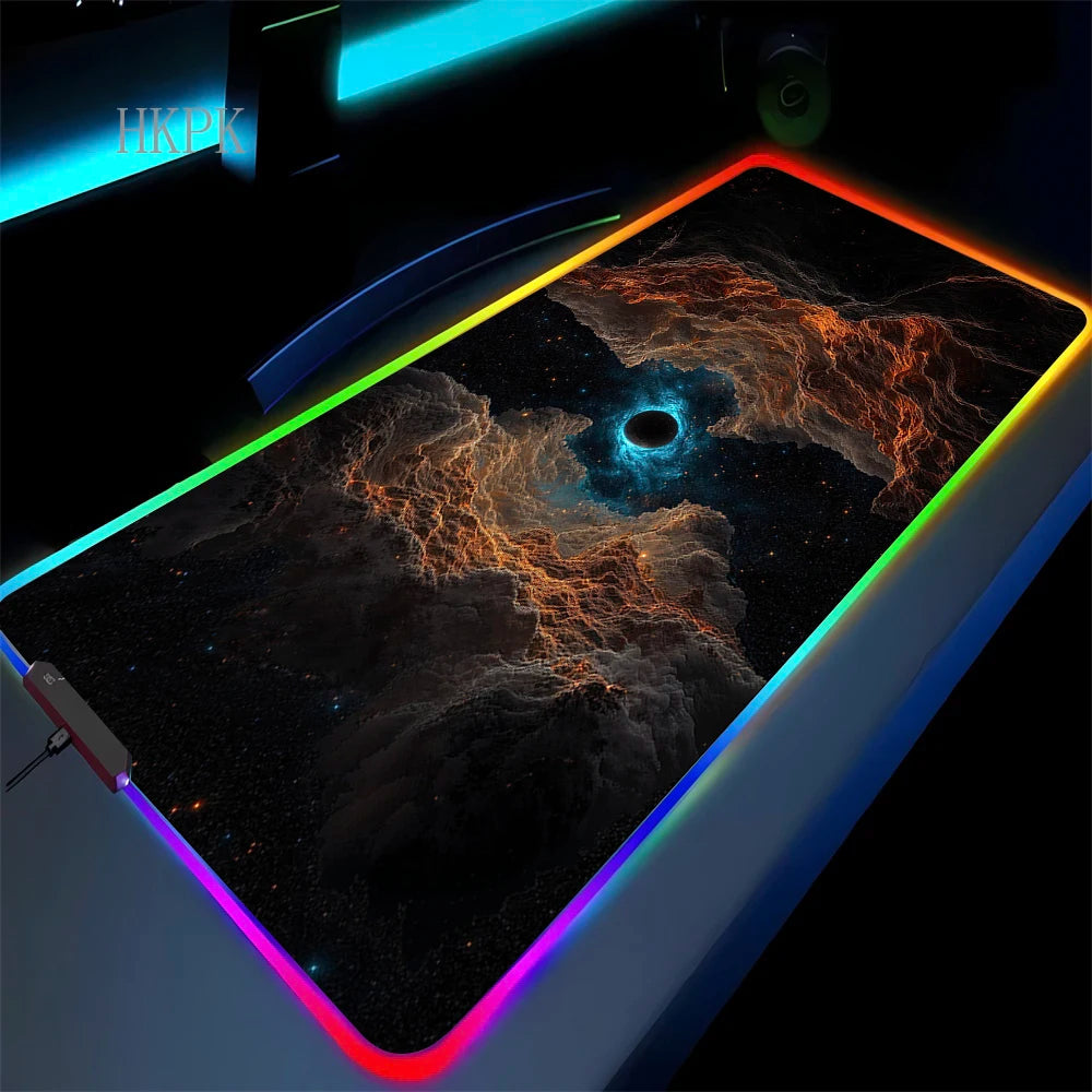 RGB Galaxy Milky Way Mouse Pad XXL 90X40 Carpet PC Gamer Computer Keyboard Desk Mat Anti-slip Mousepad Gaming Led Backlight Mats