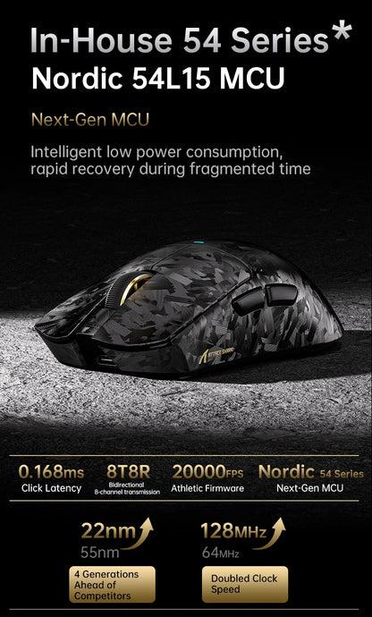 Attack Shark X11 Ultra 59g Superlight Wireless 8K Gaming Mouse Carbon Fiber Nano-Metal Ice Coating PAW3950MAX