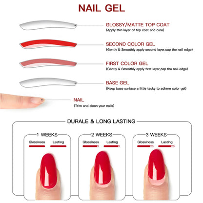 27pcs Gel Nail Polish Set Pink Red Glitter Semi Permanent UV Gel Polish Kits All For Manicure Soak Off Vernis DIY Nail Supplies