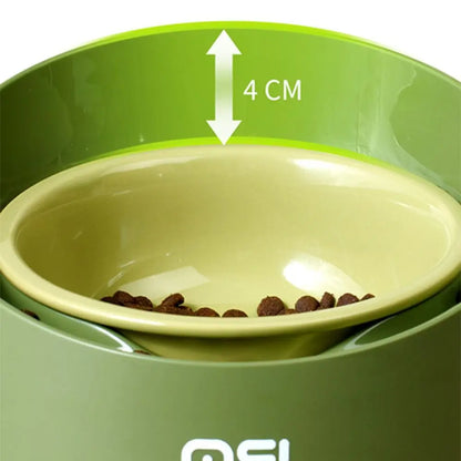 Cat Food Bowl Adjustable Cat Ceramic Bowl Non-Slip Flower Shaped Pet Water Bowl Neck Protection Anti Vomiting Bowl Pet Supplies