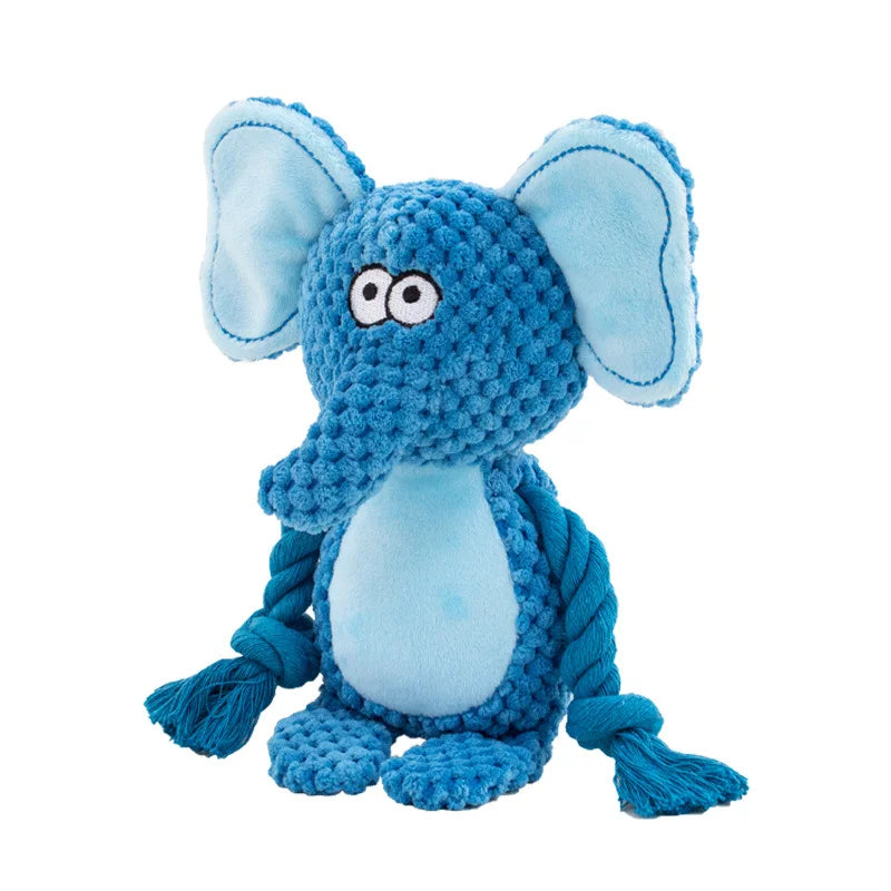 Cute Animal Rope Dog Toy Cute Plush Puppy Chew Pet Squeak Knot Toy Cartoon Rabbit Monkey