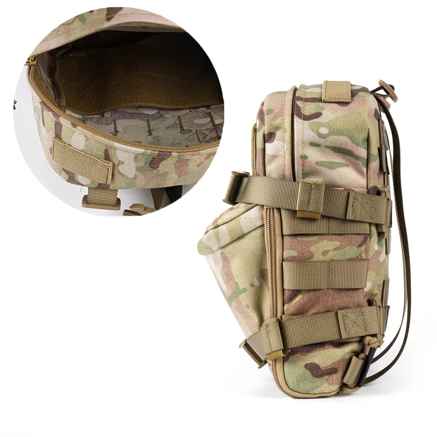 Tactical MOLLE Hydration Pack Water Reservoir Bag Outdoor Water Bladder Carrier Pack for Vest Backpack
