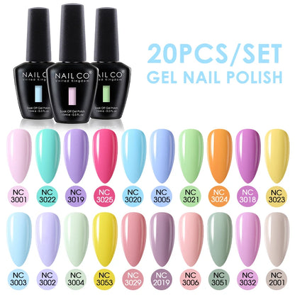 NAILCO 15ml 30/20/10pcs/Set UV Gel Nail Polish Semi Permanent Esmalte Vernis LED Gel Varnish Soak Off Nail Art All For Manicure