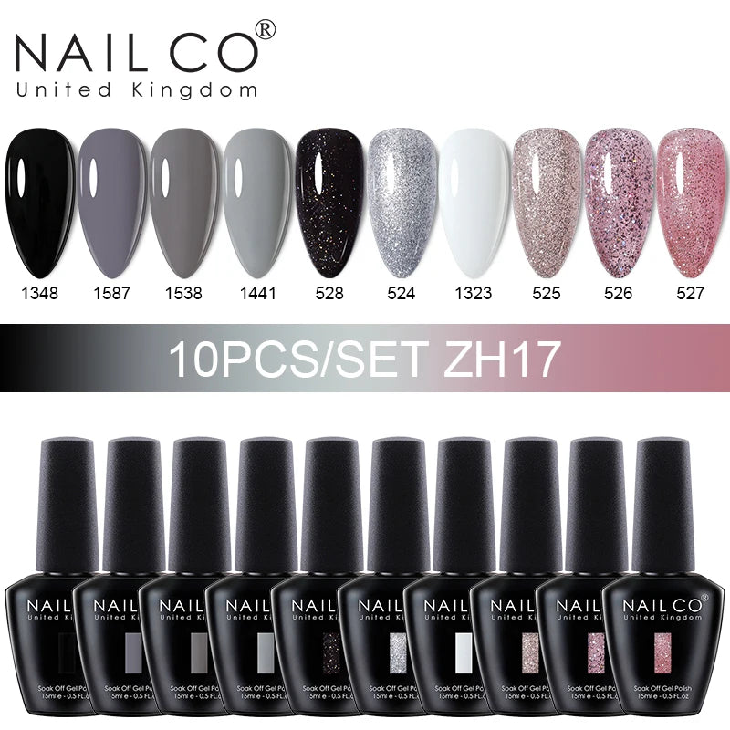 NAILCO 15ml Gel Nail Polish Set 30pcs/Lot Gel Polish Nail Soak Off UV LED Semi-Permanent Varnishes Nail Art Salon Free Shipping