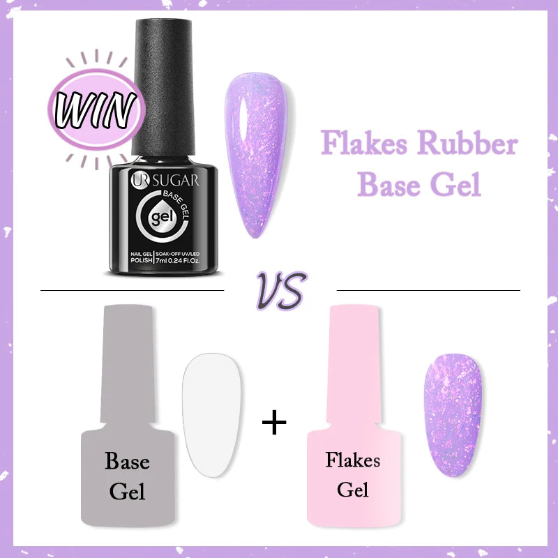 UR SUGAR 150g Rubber Base Gel Nail Polish Sparking Aurora Glitter Rubber Varnish Soak Off Semi permanent UV LED Gel Manicure