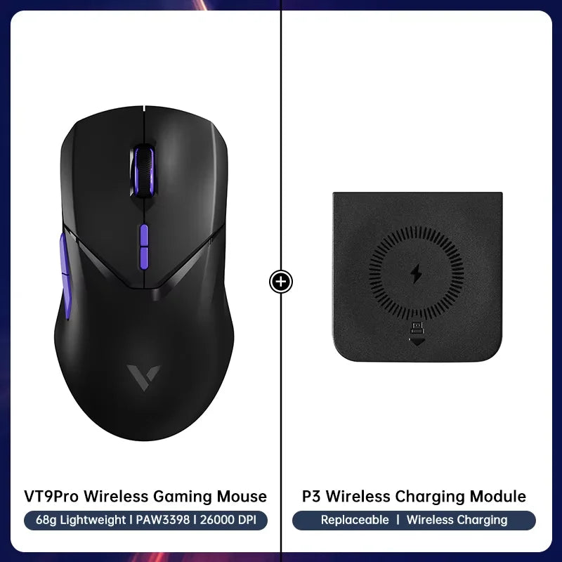 Rapoo VT9PRO 4K Wireless Gaming Mouse Superlight 26000DPI 4KHz Polling Rate 0.25ms Response Time 180H BatteryLife PAW3398
