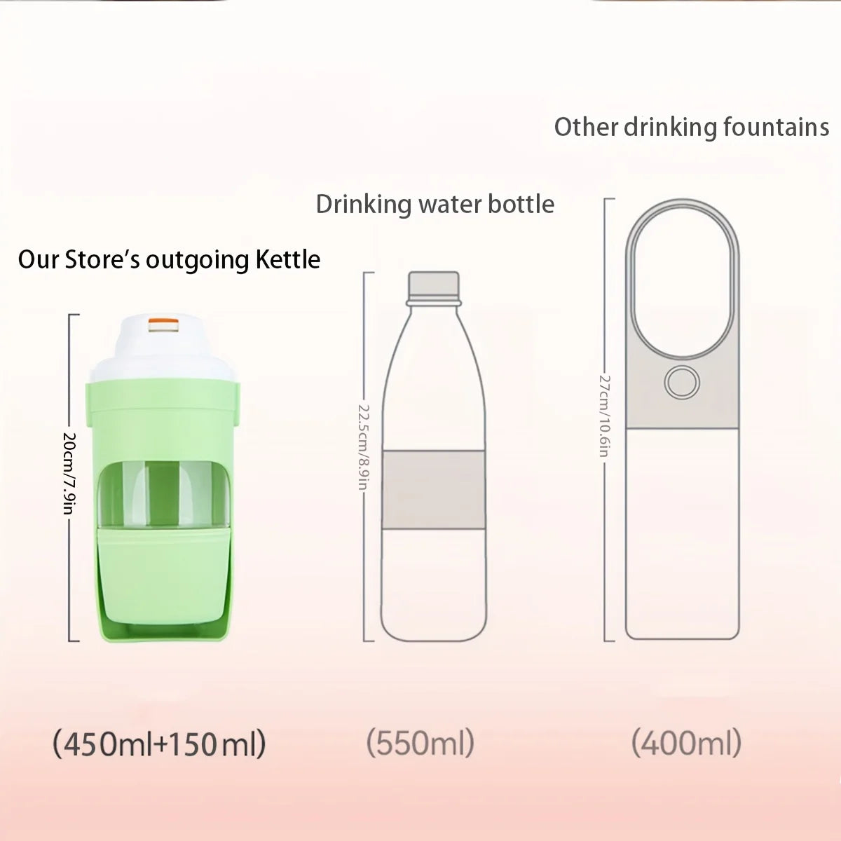 Portable Dog Water Bottle Durable Pet Hydration Dispenser Outdoor Walks Hiking Travel Pet Ergonomic Bottle Dog Water Dispenser