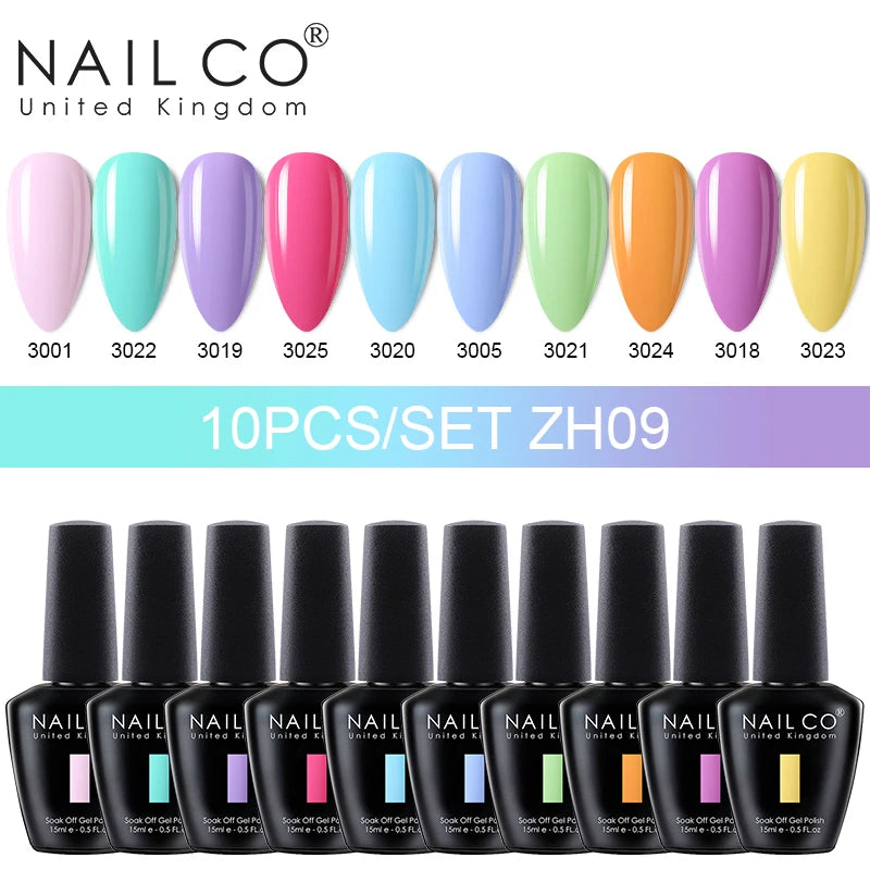 NAILCO 15ml 30/20/10pcs/Set UV Gel Nail Polish Semi Permanent Esmalte Vernis LED Gel Varnish Soak Off Nail Art All For Manicure