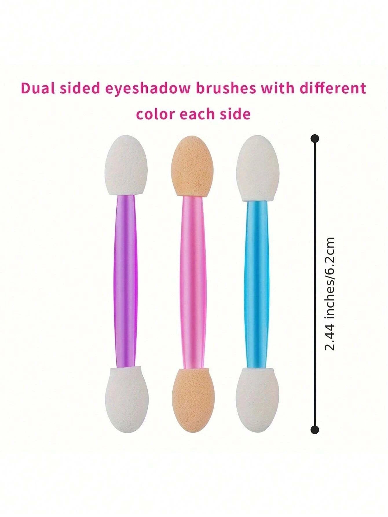 100/120/200Pcs Double-Headed Eyeshadow Brush, Disposable Dual Sided Eyeshadow Brush Double Ended Sponge Applicator Oval Tipped