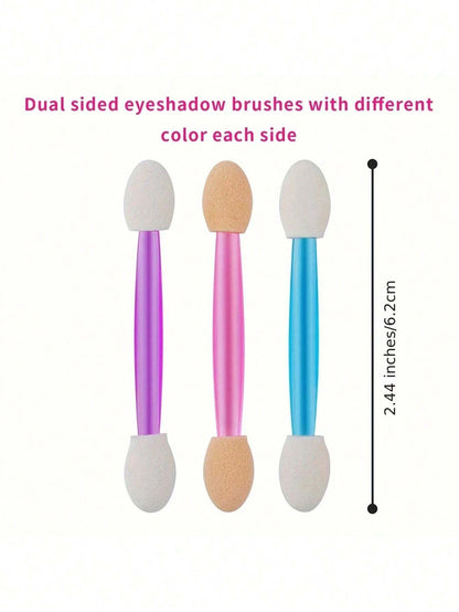 100/120/200Pcs Double-Headed Eyeshadow Brush, Disposable Dual Sided Eyeshadow Brush Double Ended Sponge Applicator Oval Tipped